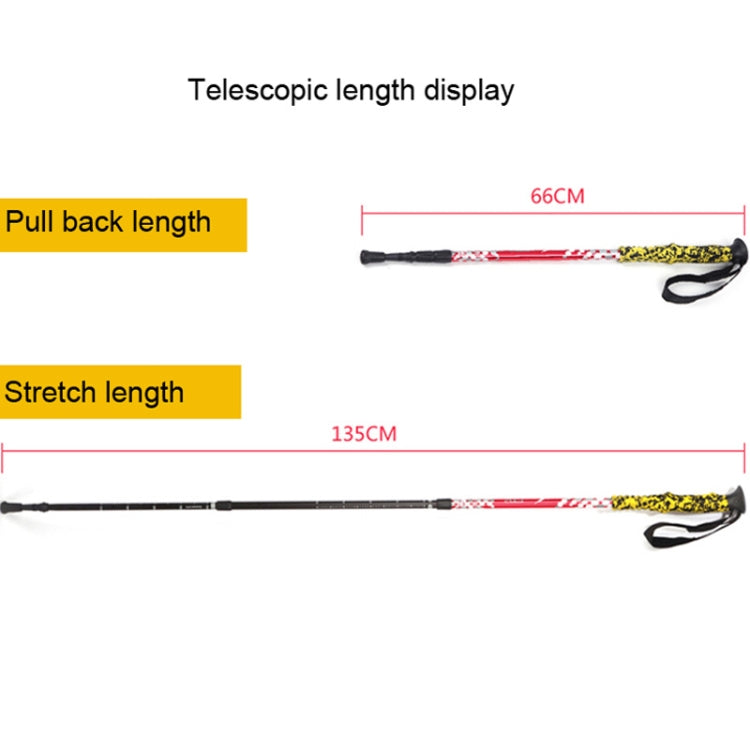 135cm Adjustable Portable Height Outdoor Aluminum Trekking Poles(Green) - Folding Crutch by PMC TechLife | Online Shopping South Africa | PMC TechLife