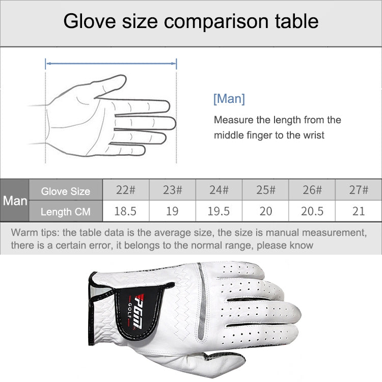 PGM Golf Sheepskin Anti-Slip Single Gloves for Men(Size: 27-Left Hand) - Safety Gloves by PGM | Online Shopping South Africa | PMC TechLife | Buy Now Pay Later Mobicred