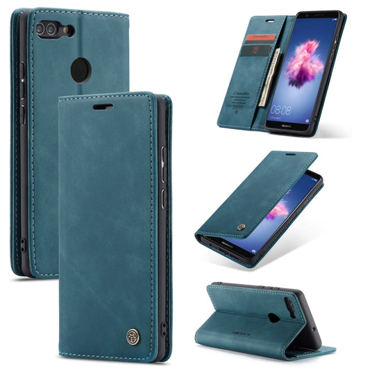 CaseMe Multifunctional Retro Frosted Horizontal Flip Leather Case for Huawei P Smart / Enjoy 7S /  Honor 9 Lite, with Card Slots & Holder & Wallet(Blue) - Honor Cases by CaseMe | Online Shopping South Africa | PMC Jewellery | Buy Now Pay Later Mobicred