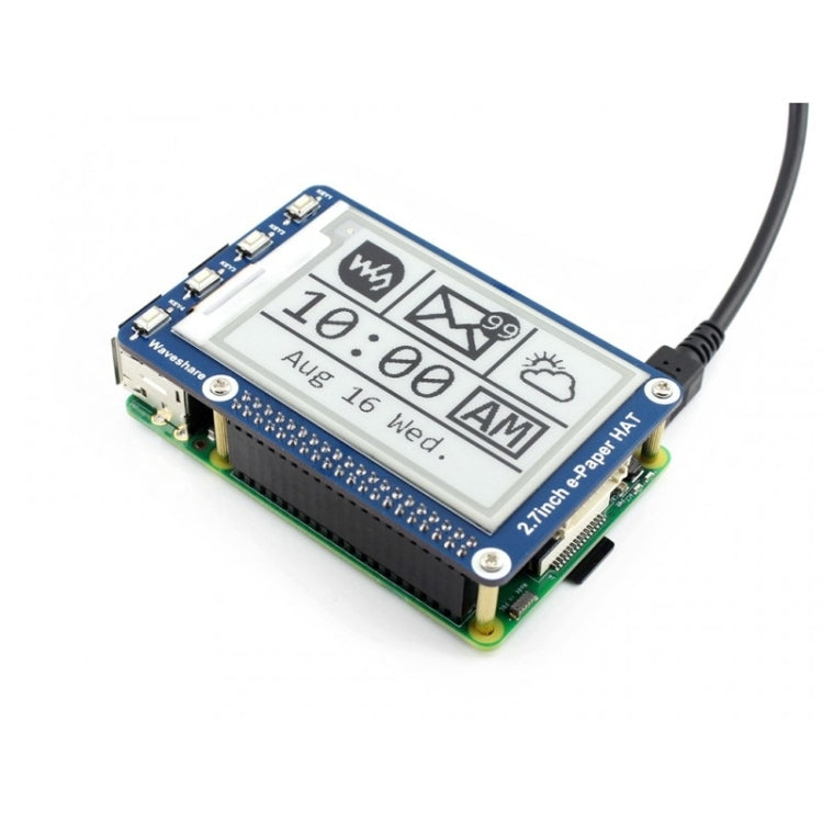 Waveshare 2.7 inch 264x176E-Ink Display HAT for Raspberry Pi, SPI Interface - Modules Expansions Accessories by Waveshare | Online Shopping South Africa | PMC Jewellery | Buy Now Pay Later Mobicred