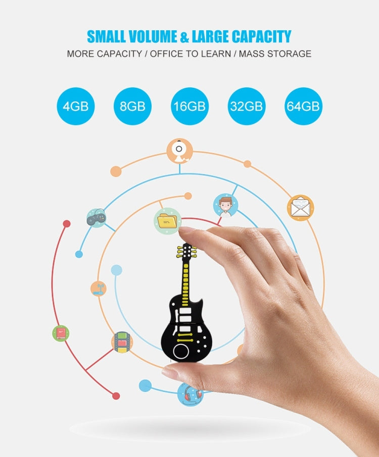 MicroDrive 64GB USB 2.0 Guitar U Disk - USB Flash Drives by MicroDrive | Online Shopping South Africa | PMC Jewellery | Buy Now Pay Later Mobicred