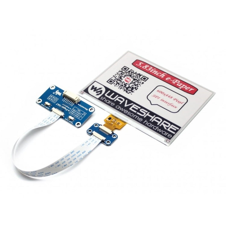 Waveshare 5.83 inch 600x448 Pixel Red Black White Three-color E-Ink Display HAT (B) for Raspberry Pi, SPI Interface - free shipping - PMC Jewellery - Order now!