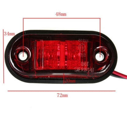 10-30V Oval Clearing Truck Trailer Side Marker Light (Red) - Clearance Lights by YWXLight | Online Shopping South Africa | PMC Jewellery