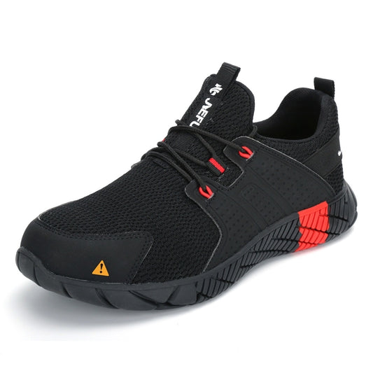 Jiefu Anti Smash And Stab Resistant Lightweight Breathable Anti Odor Flying Fabric Safety Shoes (Color:Black Size:43) - Casual Shoes by Jiefu | Online Shopping South Africa | PMC Jewellery