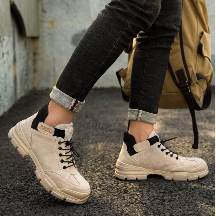 Jiefu Anti Smashing, Anti Piercing, Waterproof And Oil Resistant Electric Welding High Top Safety Shoes (Color:Sand Color Size:36) - Casual Shoes by Jiefu | Online Shopping South Africa | PMC Jewellery | Buy Now Pay Later Mobicred