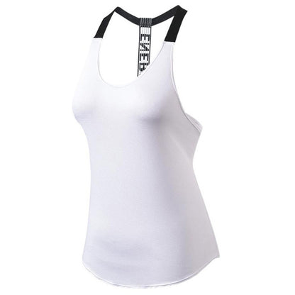 Sexy T-shaped Back Hollow Strap Quick Drying Loose Vest (Color:White Size:L) - Sportswear by PMC Jewellery | Online Shopping South Africa | PMC Jewellery