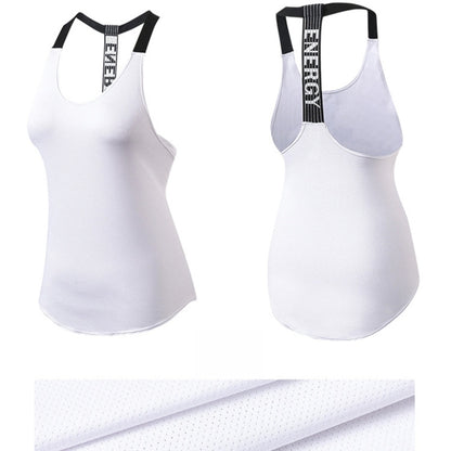 Sexy T-shaped Back Hollow Strap Quick Drying Loose Vest (Color:White Size:L) - Sportswear by PMC Jewellery | Online Shopping South Africa | PMC Jewellery