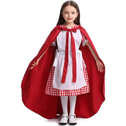 Little Red Riding Hood Parent Child Fairy Tale Drama Performance Costume Little Red Riding Hood Dress Little Maid Two Dress Halloween Costume (Color:Cape+Maid Size:L) - Clothing by PMC Jewellery | Online Shopping South Africa | PMC Jewellery