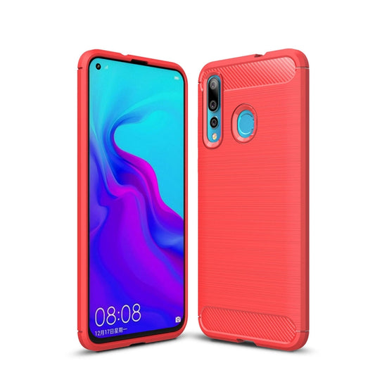 Brushed Texture Carbon Fiber Shockproof TPU Case for Huawei Nova 4 (Red) - Huawei Cases by PMC Jewellery | Online Shopping South Africa | PMC Jewellery