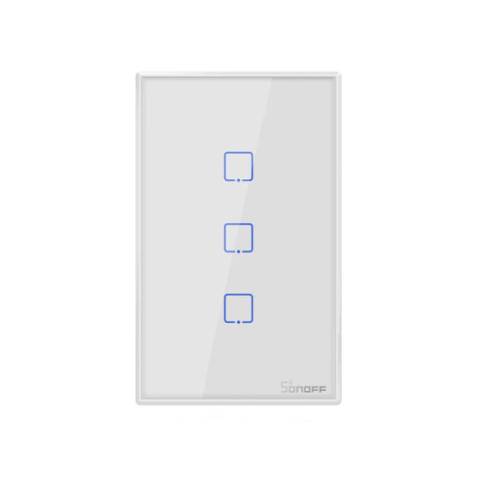 Sonoff T2 Touch 120mm Tempered Glass Panel Wall Switch Smart Home Light Touch Switch, Compatible with Alexa and Google Home, AC 100V-240V, US Plug - Smart Switch by PMC Jewellery | Online Shopping South Africa | PMC Jewellery