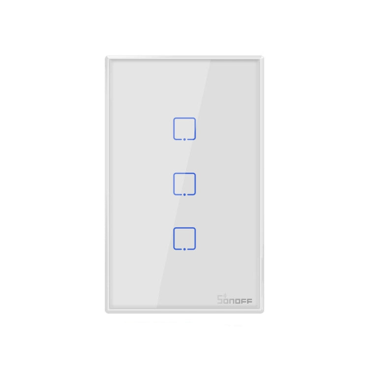 Sonoff T2 Touch 120mm Tempered Glass Panel Wall Switch Smart Home Light Touch Switch, Compatible with Alexa and Google Home, AC 100V-240V, US Plug - Smart Switch by PMC Jewellery | Online Shopping South Africa | PMC Jewellery