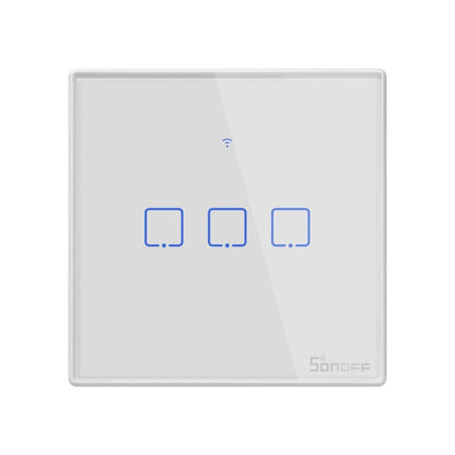 Sonoff T2 Touch 86mm Tempered Glass Panel Wall Switch Smart Home Light Touch Switch, Compatible with Alexa and Google Home, AC 100V-240V, EU Plug - Smart Switch by PMC Jewellery | Online Shopping South Africa | PMC Jewellery