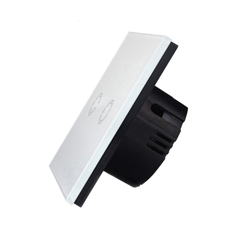 86mm 2 Gang Tempered Glass Panel Wall Switch Smart Home Light Touch Switch with RF433 Remote Controller, AC 110V-240V(Gold) - Smart Switch by PMC TechLife | Online Shopping South Africa | PMC TechLife