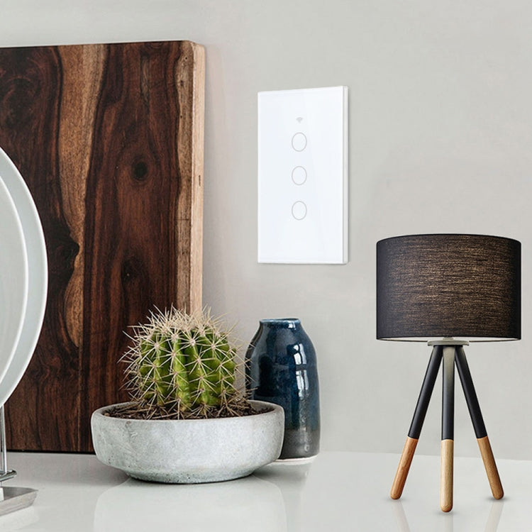 TC120 Wifi Smart Light Switch Glass Screen Touch Panel Voice Control Wireless Wall Switch Work with Alexa Echo / Google Home (White) - Smart Switch by PMC TechLife | Online Shopping South Africa | PMC TechLife