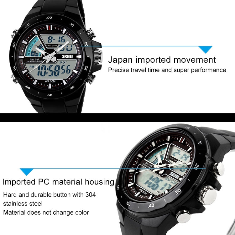 SKMEI 1016 Multifunctional Men Outdoor Sports Noctilucent Waterproof Double Digital Watch (Red + Black) - Sport Watches by SKMEI | Online Shopping South Africa | PMC Jewellery | Buy Now Pay Later Mobicred