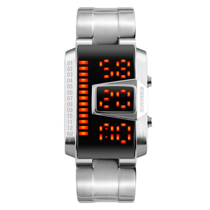 SKMEI 1179 Multifunctional Men Outdoor Sports Noctilucent Waterproof LED Digital Watch(Silver) - LED Digital Watches by SKMEI | Online Shopping South Africa | PMC Jewellery | Buy Now Pay Later Mobicred