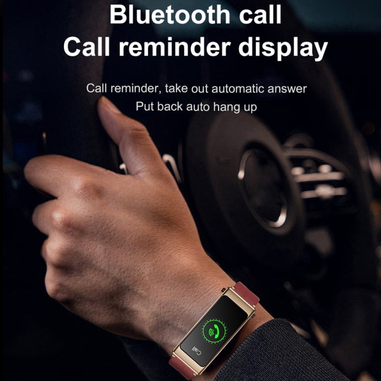 K13 1.14 inch Leather Band Earphone Detachable Smart Watch Support Bluetooth Call (Brown) - Smart Watches by PMC TechLife | Online Shopping South Africa | PMC TechLife