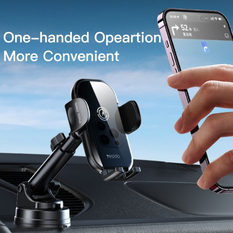 Yesido C197 15W 2 in 1 Suction Cup Type Wireless Charging Car Holder Set (Black) - Wireless Charger Holders by Yesido | Online Shopping South Africa | PMC TechLife | Buy Now Pay Later Mobicred