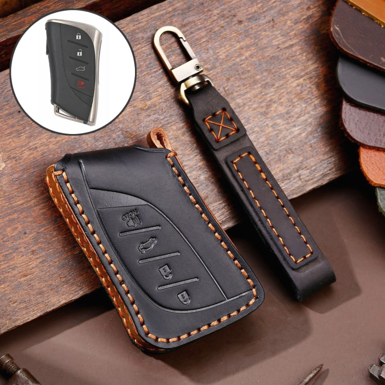 For Lexus 4-button Hallmo Car Cowhide Leather Key Protective Cover Key Case(Black) - free shipping - PMC TechLife - Order now!