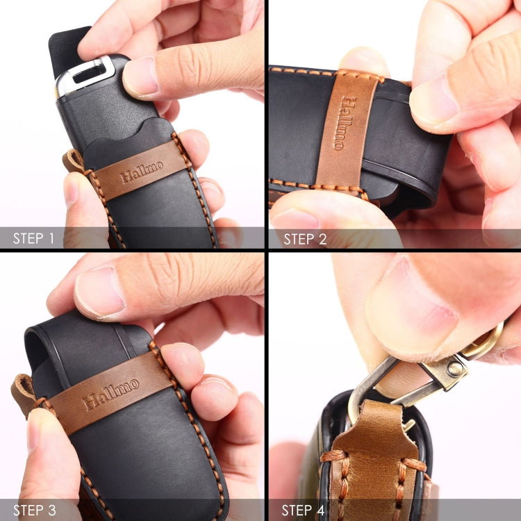 For Lexus 3-button Hallmo Car Cowhide Leather Key Protective Cover Key Case(Black) - free shipping - PMC TechLife - Order now!