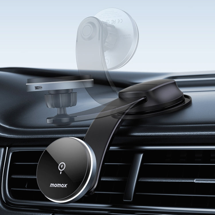 MOMAX CM25B Magnetic Wireless Charger Car Suction Cup Phone Holder - free shipping - PMC TechLife - Order now!