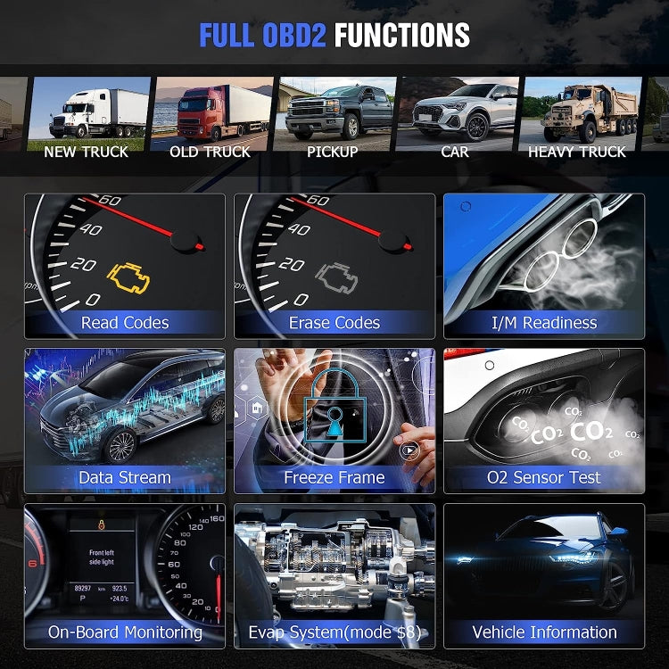 HD10 12V-24V 2 in 1 Full Systems Diagnostic Scan Tool OBD2/HDOBD/EOBD Scanner - free shipping - PMC TechLife - Order now!