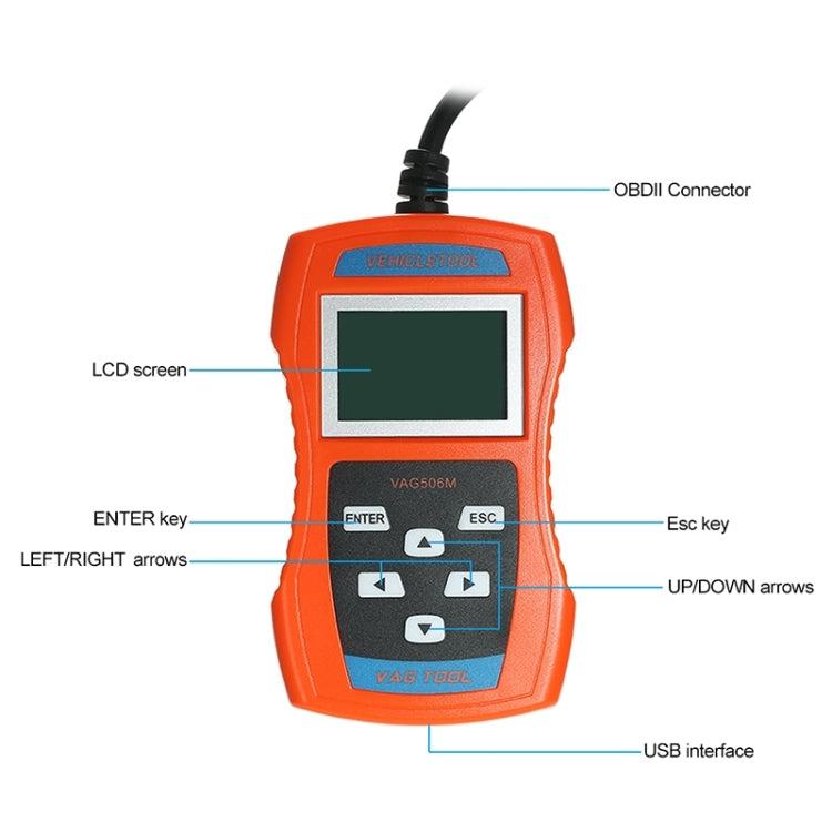 VAG506M Car Mini Code Reader OBD2 Fault Detector Diagnostic Tool, Southern European Version - Code Readers & Scan Tools by PMC Jewellery | Online Shopping South Africa | PMC Jewellery