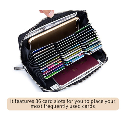 Two-Layer Cowhide Leather Organ Card Holder Multiple-Card RFID Anti-Theft Wallet Bag(Coffee) - Antimagnetic RFID Package by PMC Jewellery | Online Shopping South Africa | PMC Jewellery | Buy Now Pay Later Mobicred