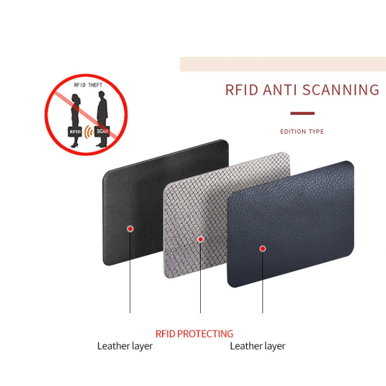 Two-Layer Cowhide Leather Organ Card Holder Multiple-Card RFID Anti-Theft Wallet Bag(Black) - free shipping - PMC TechLife - Order now!