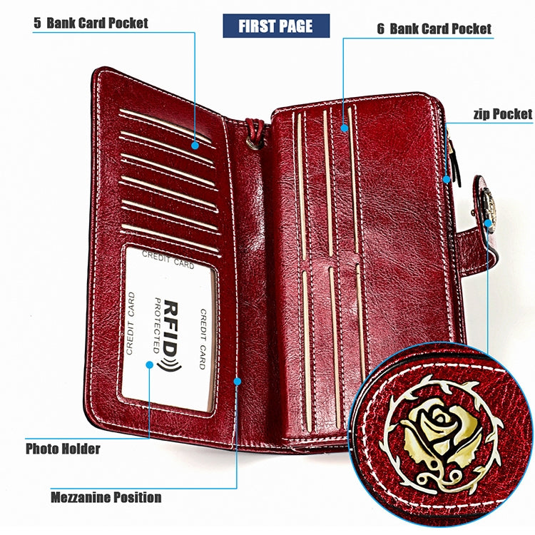 3555 Large Capacity Long Multi-function Anti-magnetic RFID Wallet Clutch for Ladies with Card Slots (Black) - free shipping - PMC TechLife - Order now!