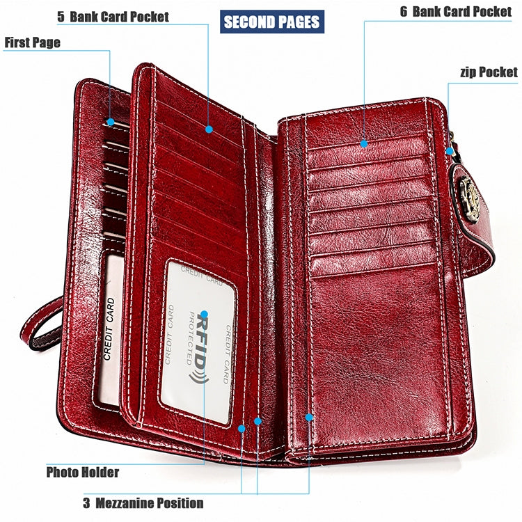 3555 Large Capacity Long Multi-function Anti-magnetic RFID Wallet Clutch for Ladies with Card Slots (Black) - free shipping - PMC TechLife - Order now!
