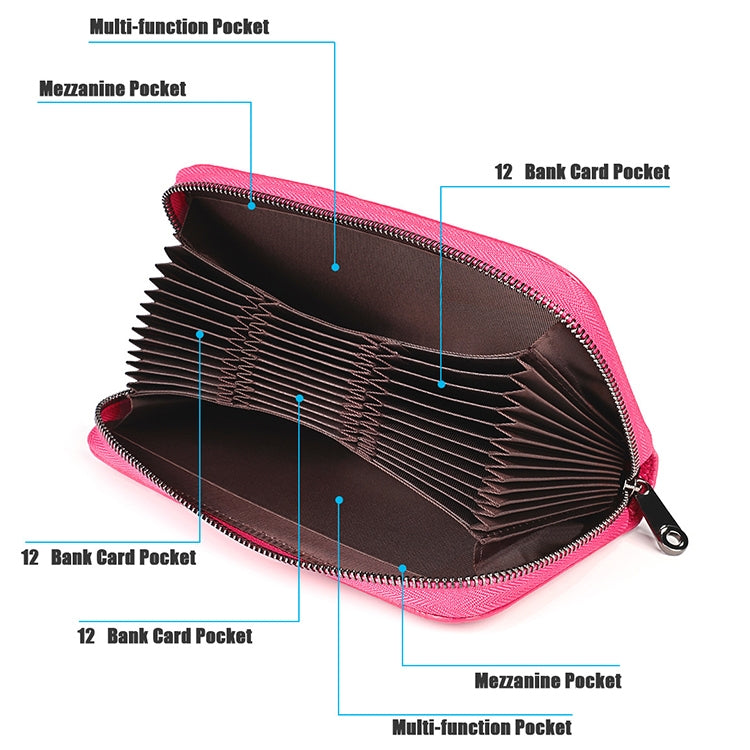 KB196 Top-grain Leather Large Capacity Multi-function 36-Bit Anti-magnetic RFID Organ Card Package Wallet(Coffee) - Antimagnetic RFID Package by PMC TechLife | Online Shopping South Africa | PMC TechLife | Buy Now Pay Later Mobicred