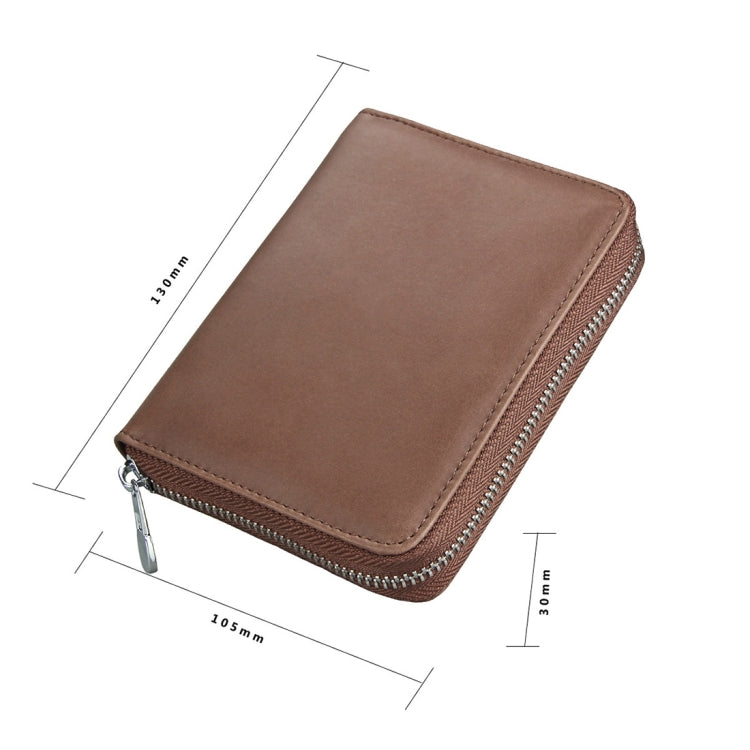 Antimagnetic RFID Multi-functional Genuine Leather Card Package(Coffee) - free shipping - PMC TechLife - Order now!