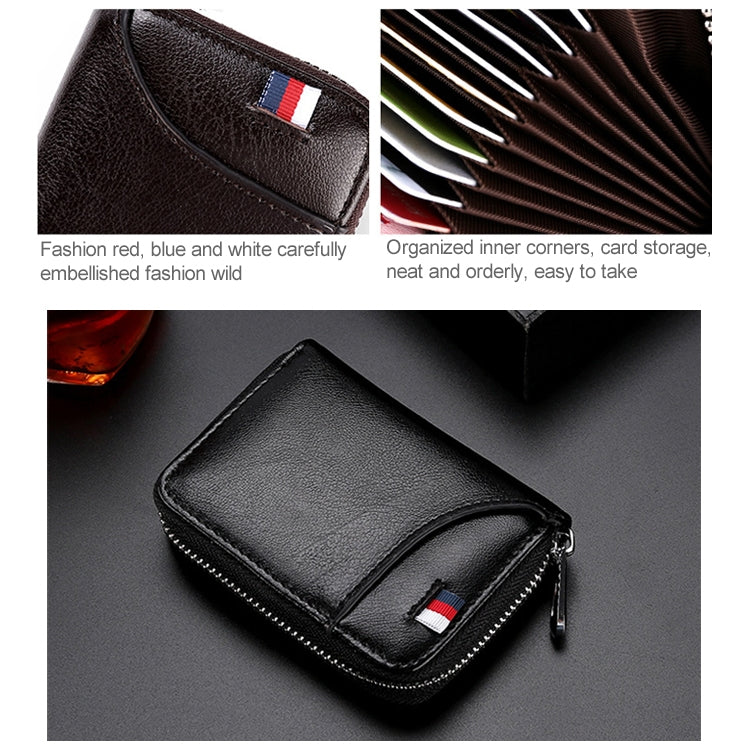 KB155 Antimagnetic RFID Zipper Leather Large-capacity Cards Holder Wallet(Black) - Antimagnetic RFID Package by PMC TechLife | Online Shopping South Africa | PMC TechLife | Buy Now Pay Later Mobicred