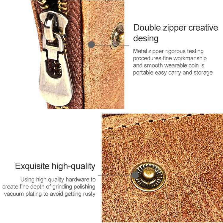3533 Antimagnetic RFID Top-grain Leather Crazy Horse Texture Men Business Leisure Wallet (Black) - free shipping - PMC TechLife - Order now!