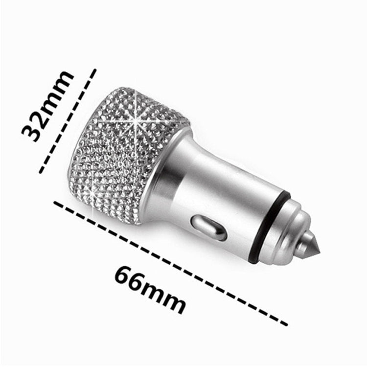 Car Diamond Aluminium Alloy QC3.0 Dual USB Quick Charger(Colour) - Car Charger by PMC TechLife | Online Shopping South Africa | PMC TechLife