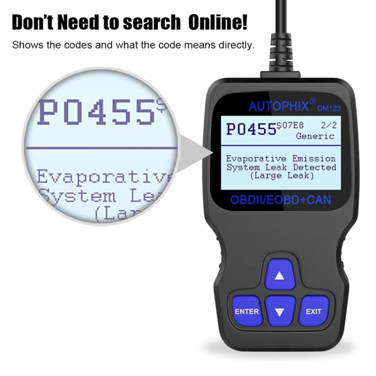AUTOPHIX OM123 Car Portable OBD2 Scanner Car Diagnostic Tool OBD 2 Automotive Scanner EOBD Code Reader (Orange) - Code Readers & Scan Tools by PMC TechLife | Online Shopping South Africa | PMC TechLife