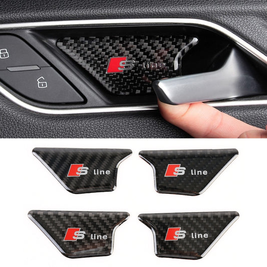 4 PCS Car Carbon Fiber Inner Door Wrist Decorative Panel for Audi A3 2014-2018 - Car Interior Mouldings by PMC Jewellery | Online Shopping South Africa | PMC Jewellery
