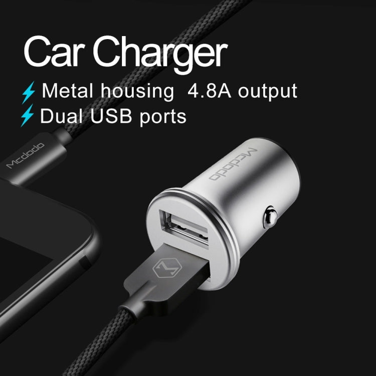 Mcdodo CC-3851 Dual USB Ports Smart Car Charger, For iPhone, iPad, Samsung, HTC, Sony, LG, Huawei, Lenovo, and other Smartphones or Tablet(Black) - Car Charger by Mcdodo | Online Shopping South Africa | PMC Jewellery