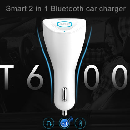 JOYROOM T600 2 in 1 Multifunctional Wireless Bluetooth 2.1A Single USB Port Car Charger + Earphone with Circular LED Indicator Light and Hands-free Call Functions for Cars & Pickups & SUV & Smartphone ... S & MP3 & MP4 and other USB-charged Devices(White) - Car Charger by JOYROOM | Online Shopping South Africa | PMC Jewellery