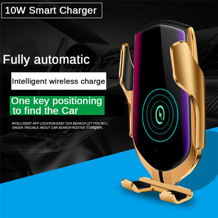 Car QC Fast Charging QI Standard Automatic Induction Wireless Charger Air Vent Bracket(Tarnish) - Wireless Charger Holders by PMC Jewellery | Online Shopping South Africa | PMC Jewellery