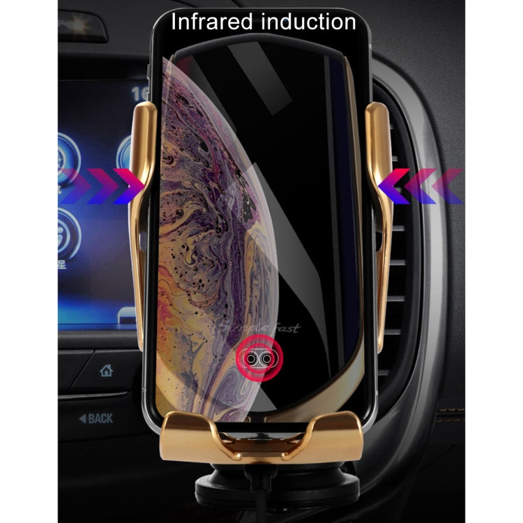 Car QC Fast Charging QI Standard Automatic Induction Wireless Charger Air Vent Bracket(Tarnish) - Wireless Charger Holders by PMC Jewellery | Online Shopping South Africa | PMC Jewellery