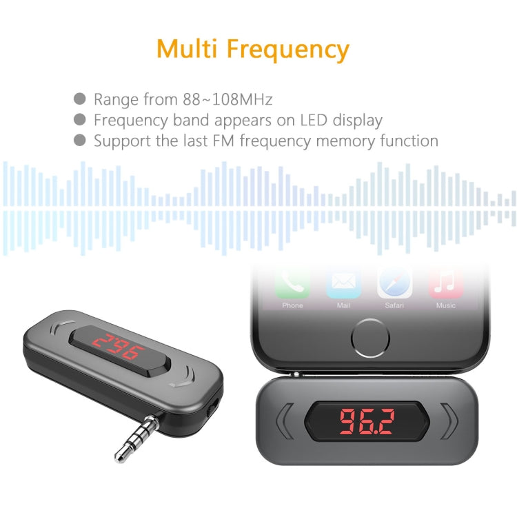 Doosl DSER116 Multifunctional Car FM Transmitter Wireless Music Receiver with 3.5mm Jack & LCD Display, Support Hands-free Call(Black) - Bluetooth Car Kits by DOOSL | Online Shopping South Africa | PMC Jewellery | Buy Now Pay Later Mobicred