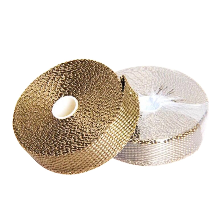 10m Titanium Gold Exhaust Wrap Auto Motor Exhaust Heat Shield Wrap Heat Resistant Wrap - Exhaust Pipes by PMC TechLife | Online Shopping South Africa | PMC TechLife