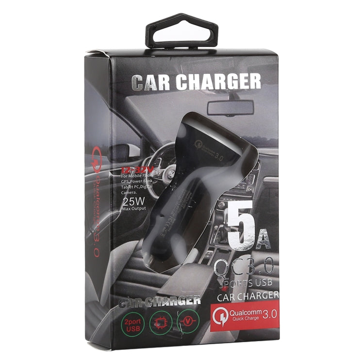 LZ-429 QC3.0 2.4A Three USB Ports Smart Quick Car Charger(Black) - Car Charger by PMC TechLife | Online Shopping South Africa | PMC TechLife