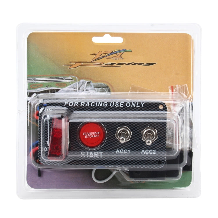 Racing Car Ignition Switch Panel Engine Start Start Push Button LED Racing Toggle Switch 12V Carbon Fiber Panel Multi-function Automatic Ignition Switch for Racing Cars - Car Switches by PMC TechLife | Online Shopping South Africa | PMC TechLife | Buy Now Pay Later Mobicred