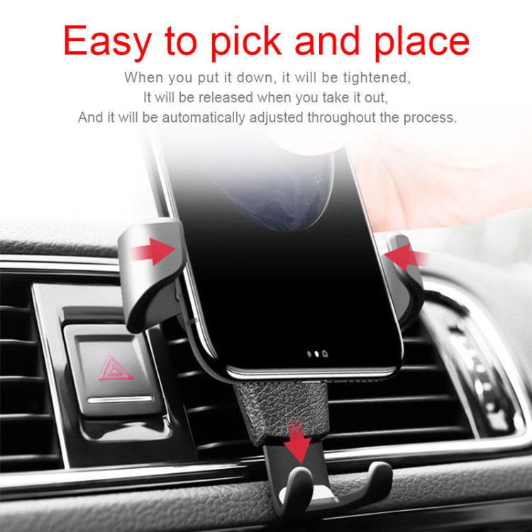 Litchi Texture Gravity Car Mount Phone Holder (White) - Car Holders by PMC TechLife | Online Shopping South Africa | PMC TechLife