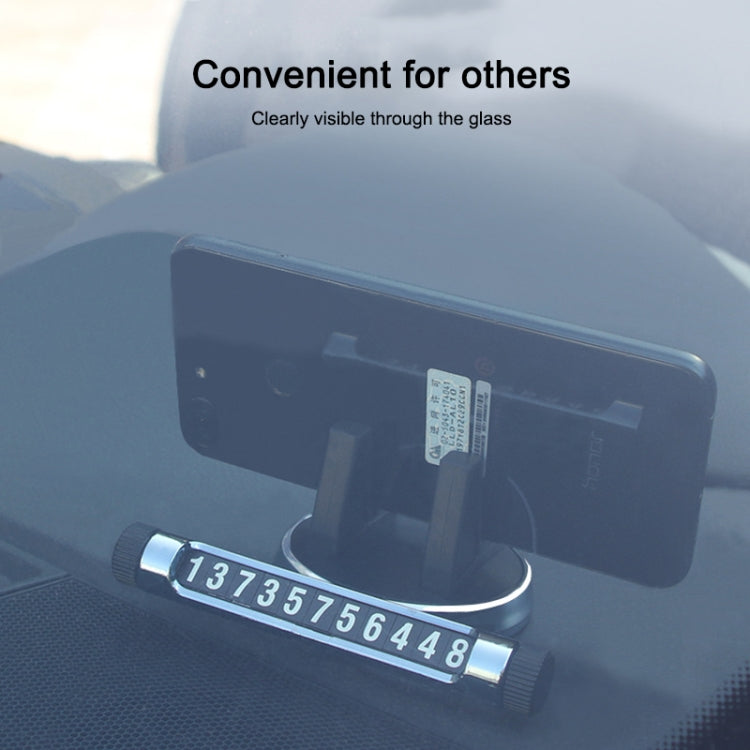 Multi-function Car Instrument Panel Mobile Phone Holder Temporary Parking Card(Black) - Car Holders by PMC TechLife | Online Shopping South Africa | PMC TechLife