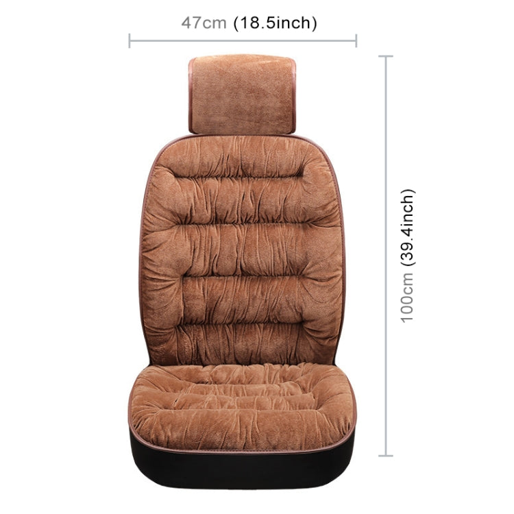 Car Thick Plush Seat Cushion Warmer Cover Winter Seat Mat (Coffee) - Seat Accessories by PMC Jewellery | Online Shopping South Africa | PMC Jewellery