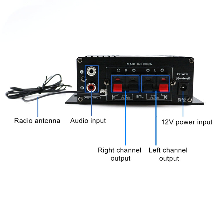 AK370 12V Household / Car Bluetooth HIFI Amplifier Audio with Remote Control - free shipping - PMC TechLife - Order now!
